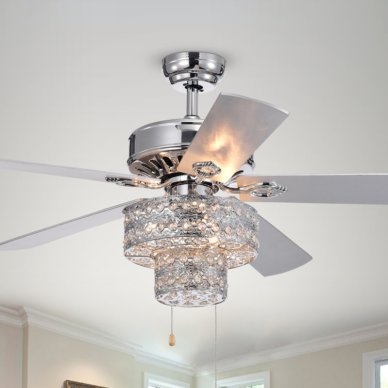 Parma 52'' Ceiling Fan with Light Kit, Pull Chain Switch