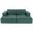Sectional Sofa Bed, Corduroy 2-Seater  With 2 Throw Pillows-1305194916