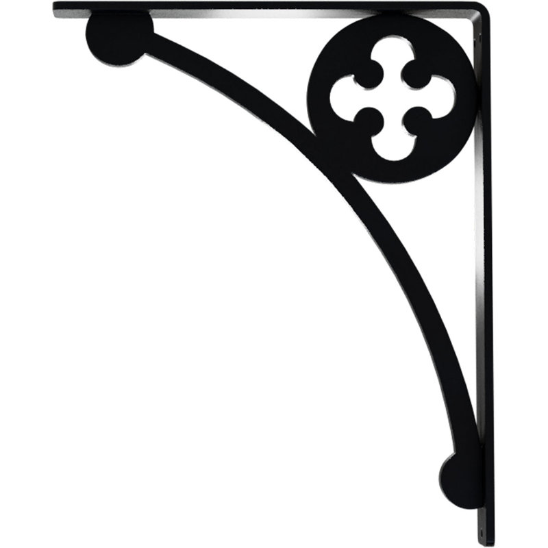 Support en fer forgé Crawley, H 12 po x l 1,5 po x P 10 po, Noir