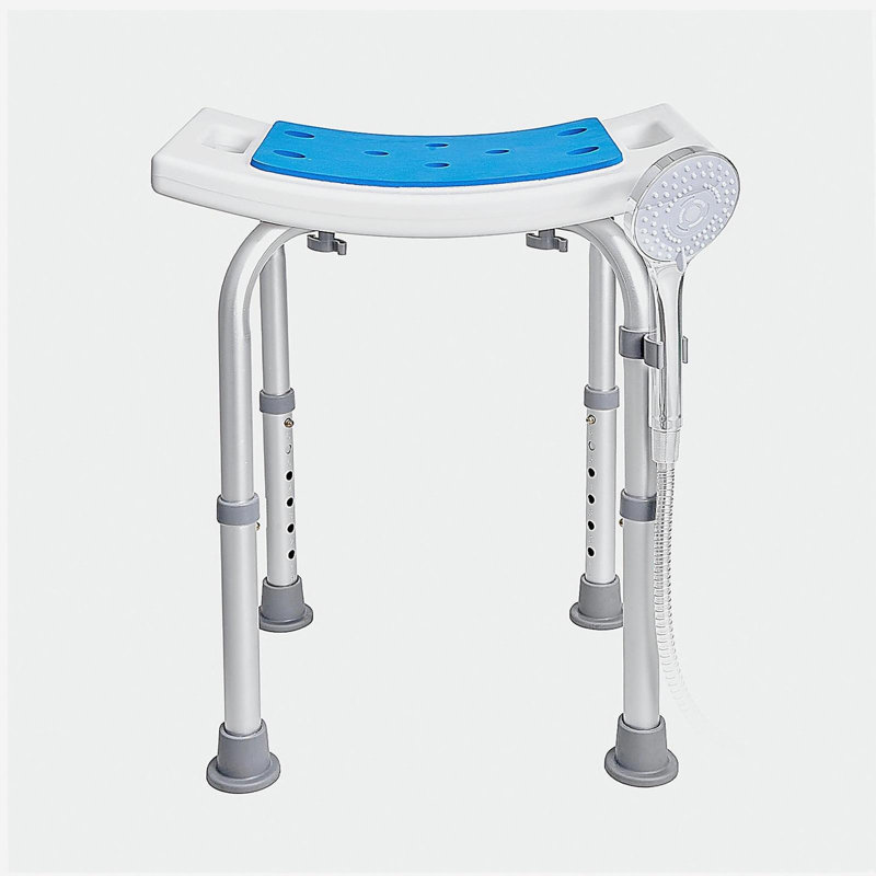 Shower Chair, Adjustable Height Shower Stool, Shower Seat for Inside Shower or Tub, Non-Slip Bench Bathtub Stool Seat for Elderly Disabled Handicap, 350 LBS Capacity