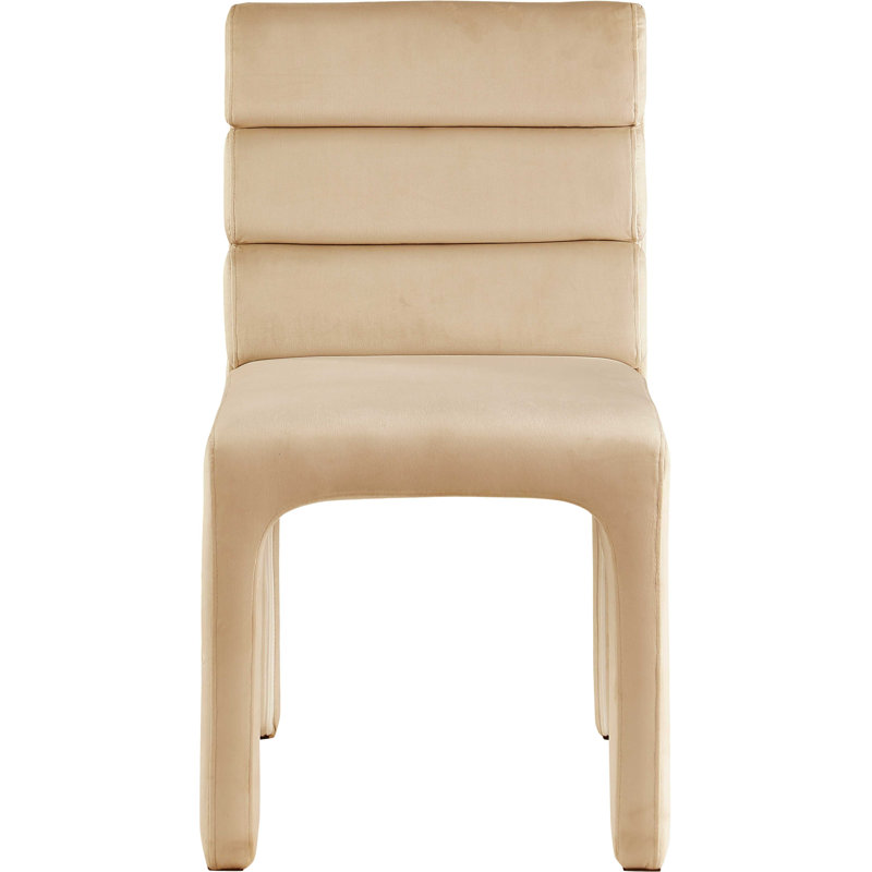 Kai Tufted Velvet Side Chair, Camel Velvet