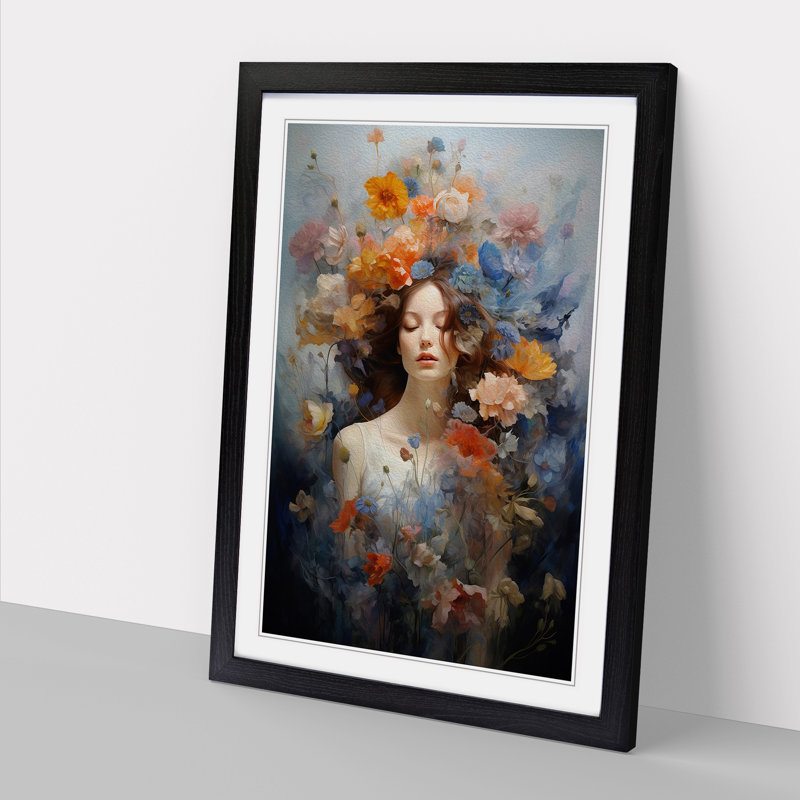 Wildflowers Contemporary - Framed Print, 64cm H x 46cm W x 2cm D, Black