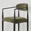 Chaises de salle à manger modernes en chenille avec accoudoirs et structure en métal-1007009938