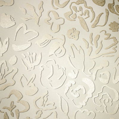 Rouleau de papier peint sel fleur métallique