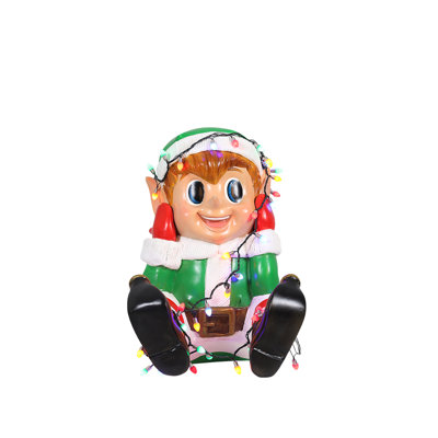 Elf boy playing with lights