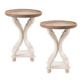 Kiel Rustic Farmhouse Cottage Core Accent End Table, Natural Tray Top Side Table Nightstand