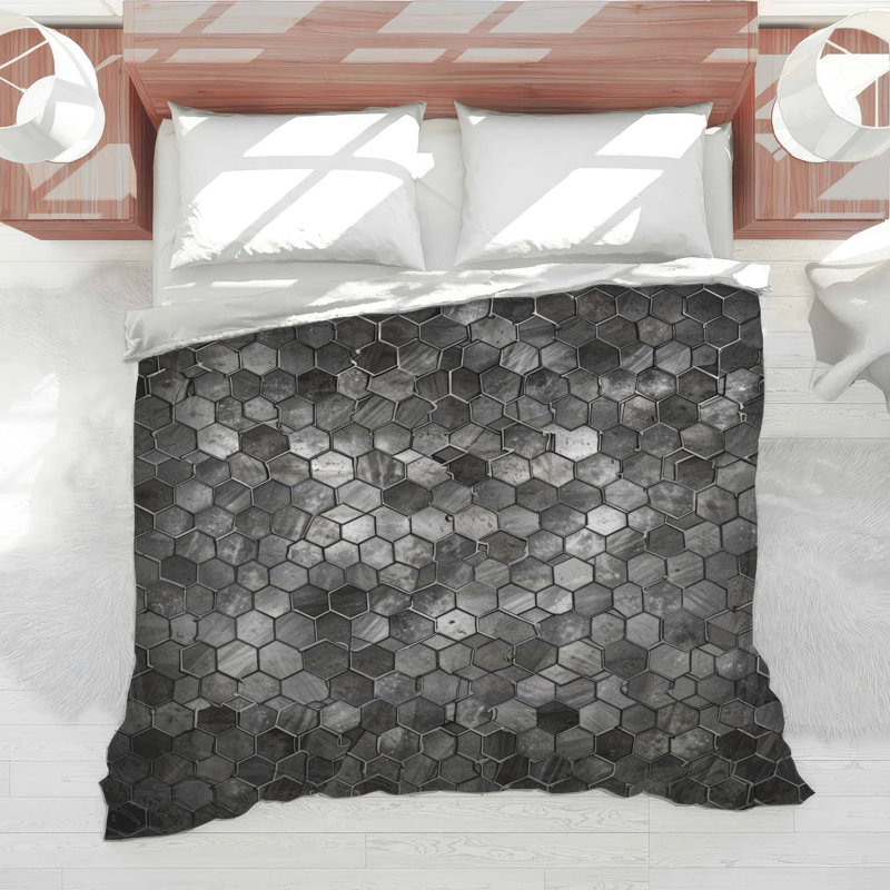 Metallic Hexagon Tiles Comforter, Twin