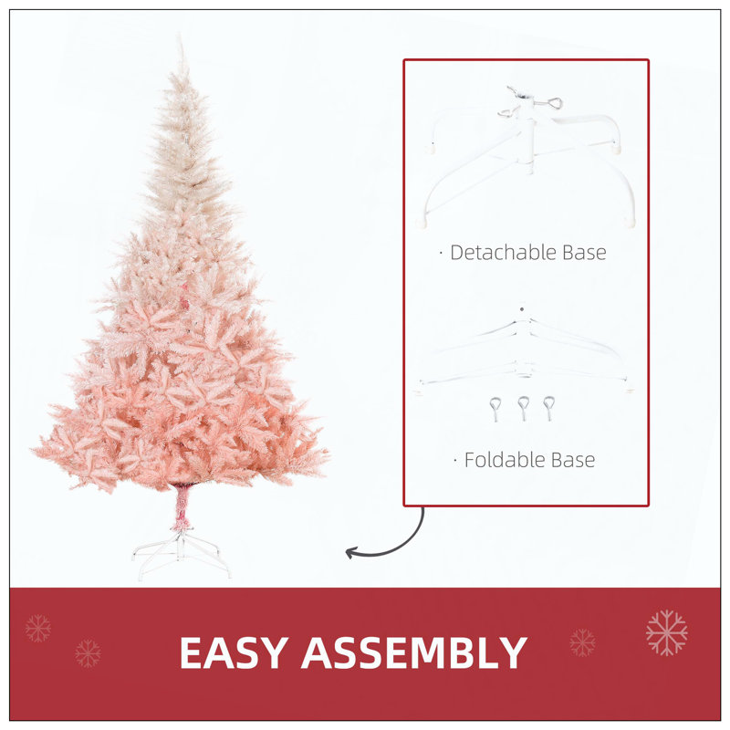 Arbre de Noël artificiel épinette non éclairé avec branches réalistes et 800 pointes, H 5,9 pi