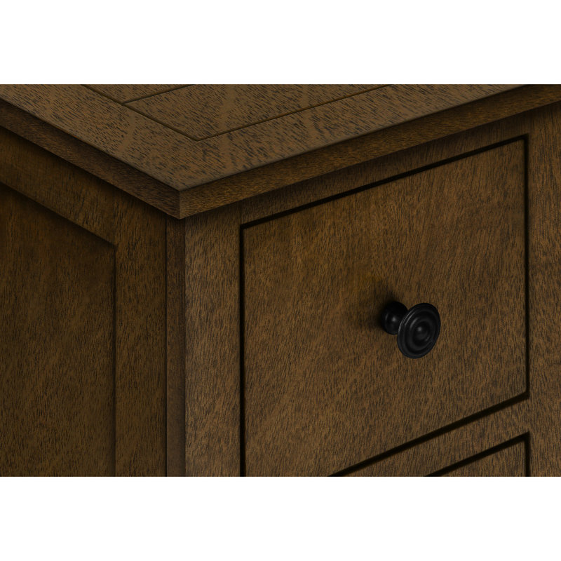 Table de chambre étroite avec tiroir, placage brun et apparence de salon fonctionnelle