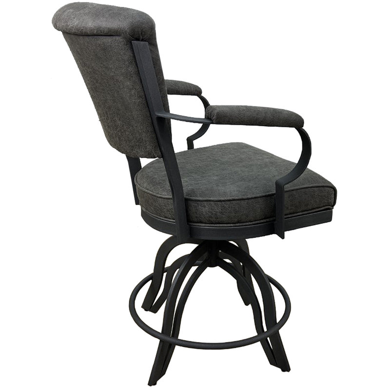 Tabouret de bar rotatif Racégal, Tabouret de comptoir (siège d'une hauteur de 26 p, Wapiti, gris