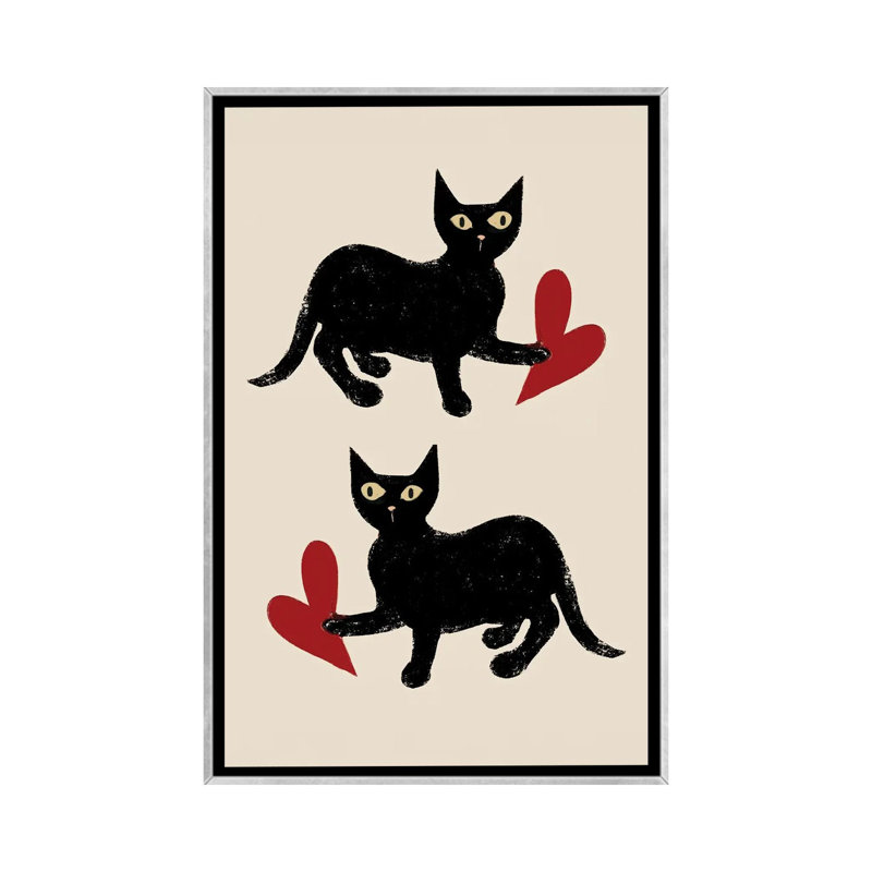 «Love Is Simple», reproduction d'art sur toile encadrée, H 26 po x l 18 po, Toile à cadre flottant sans passe-partout, Argent
