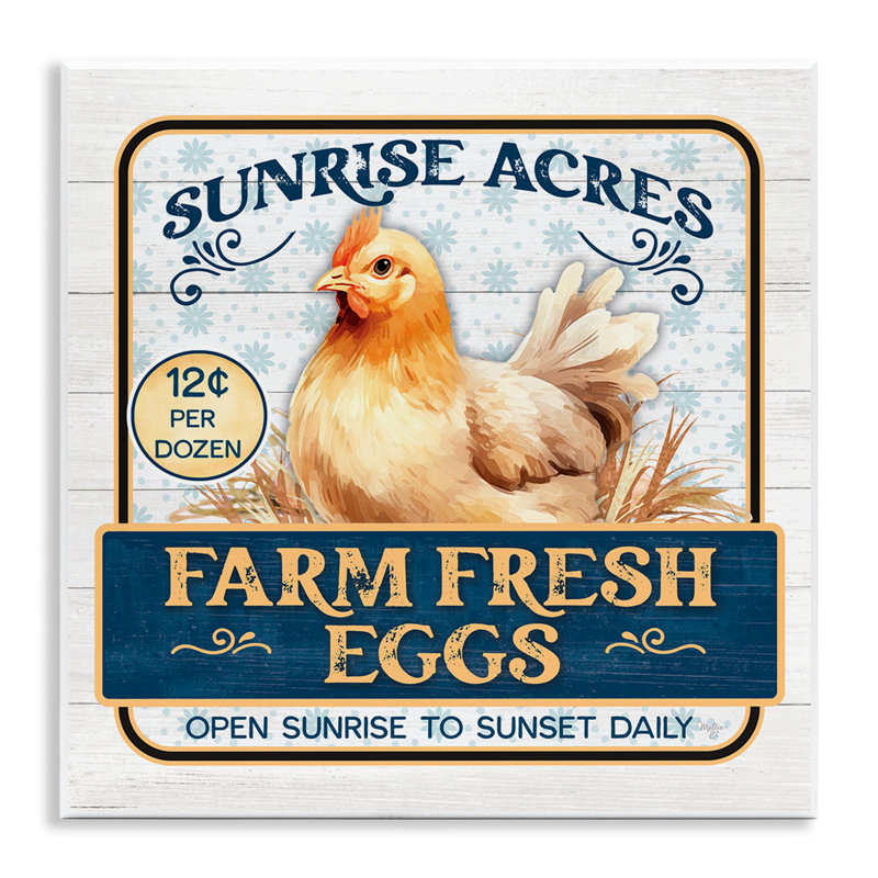 "Farm Fresh Eggs", art mural sur bois par Mollie B.