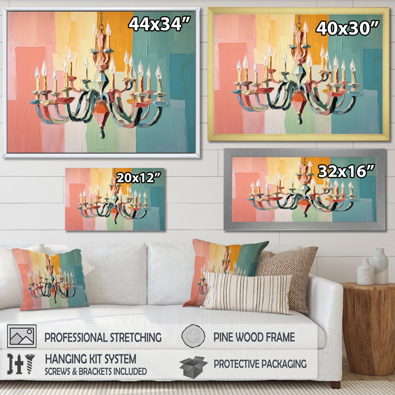 Lustre baroque Brilliance - lustre, art mural, Cadre flottant noir, H 12 po x l 20 po x P 1 po