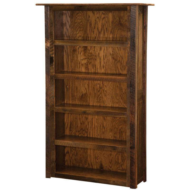 Grande bibliothèque Fireside Lodge Barnwood, Bois de grange, (5 tablettes) H 72 po x l 42 po x P 15 po