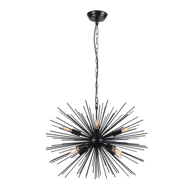 Lustre noir 24 po 8 lumières Spoutnik