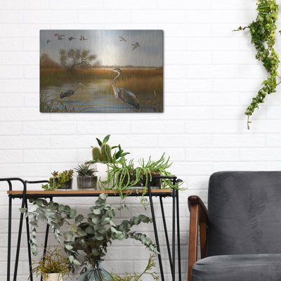  «The Great Marsh-b» par Jean Plout, art mural en métal, 16 po x 12 po