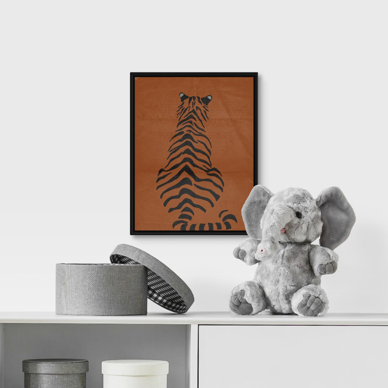 « tiger i kids », art encadré, H 14 po x l 11 po x P 1,2 po, Cadre pour toile flottant noir