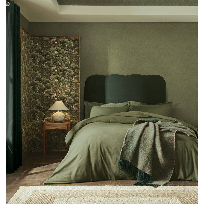 Graham & Brown Treetop Troop Damson Wallpaper, Green