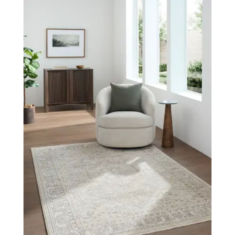 Wandalea tissé à la machine, Ivory/Brown/Tan/Grey/White, Rectangle 7'10" x 10'2"