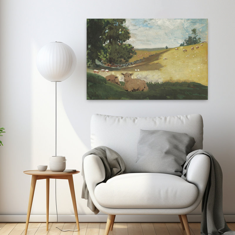 Green Hill 2, paysage abstrait contemporain, art naturel, H 24 po x l 36 po