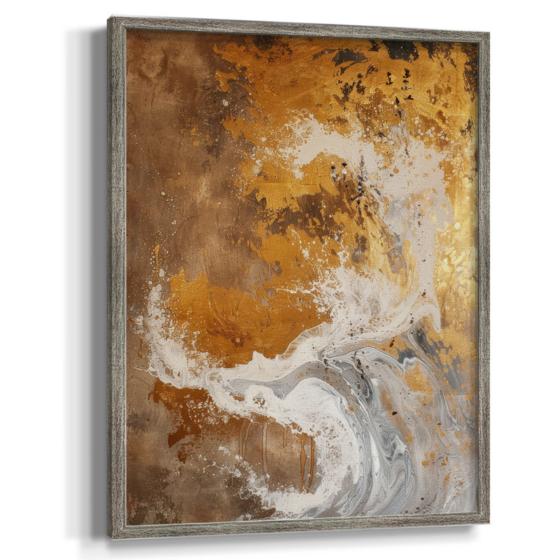 ABSTRACT Series CDxxxv, reproduction encadrée - bois massif, H 30 po x l 24 po