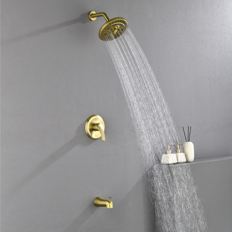 with Rough-in Valve, Brushed Gold