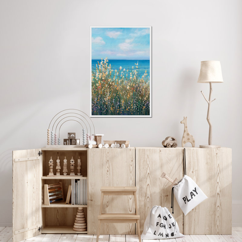 Flowers at the Coast II by Timothy O' Toole - Wrapped Canvas Painting, White Framed Paper Print, 95cm H x 65cm W