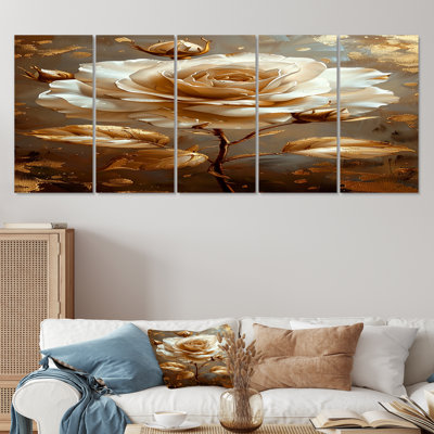 Borlon - Rose Wall Art Decor Set 5 Piece