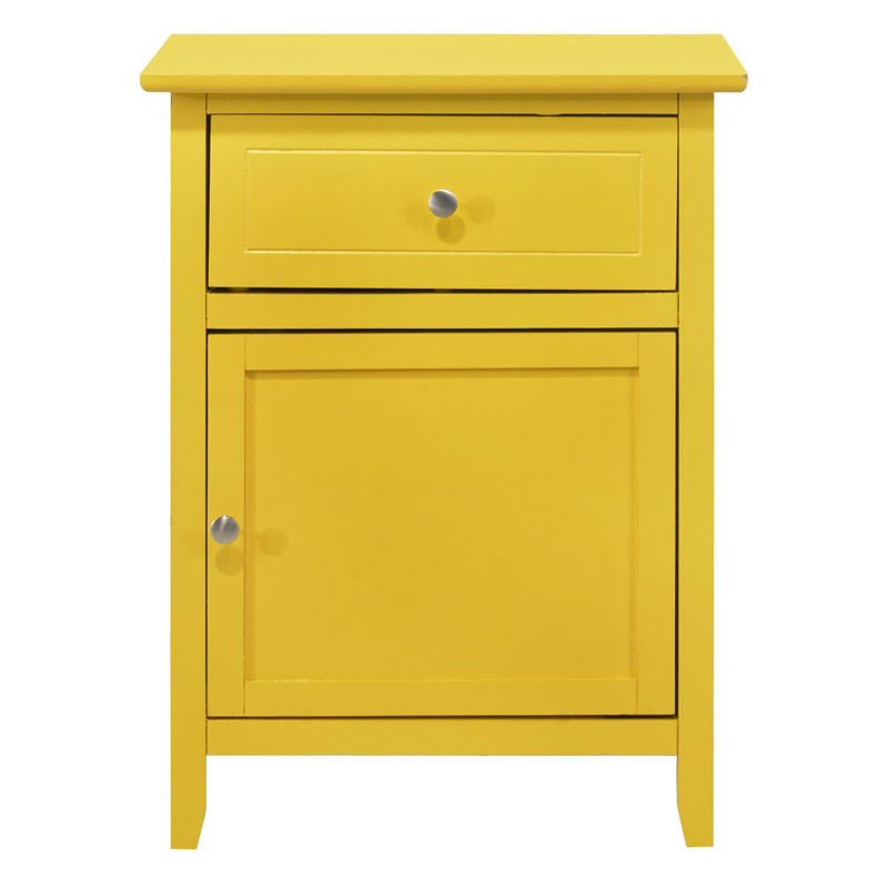 Table de chevet jaune vibrante