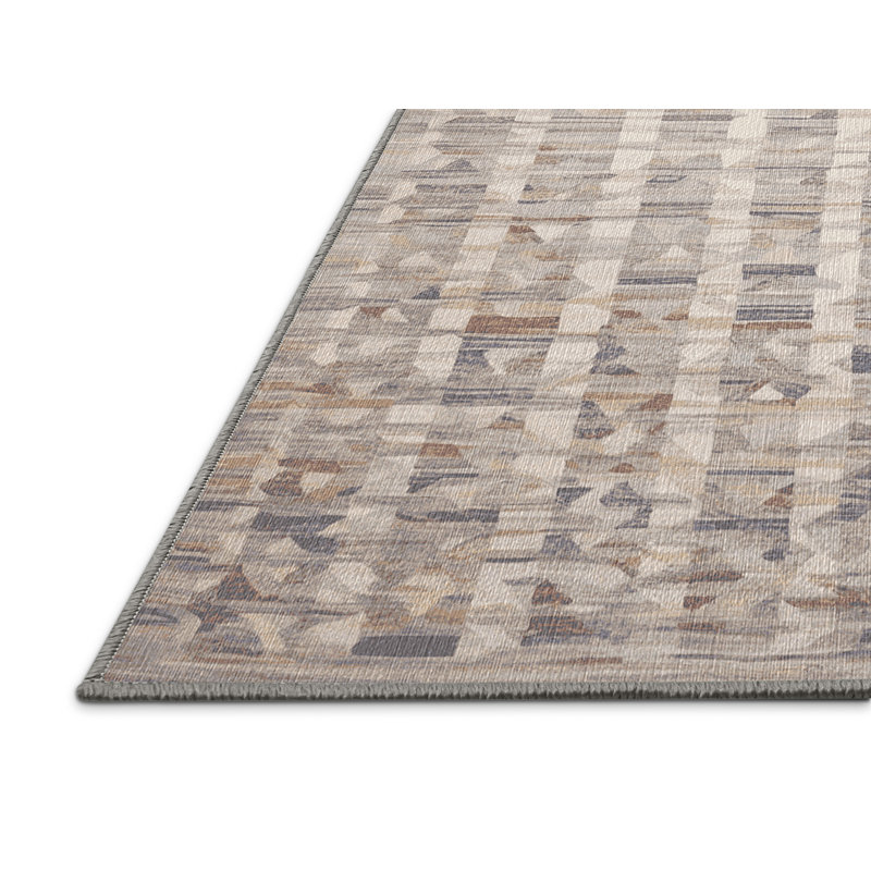 Machine Washable Gray Area Rug, Rectangle 2' x 3'