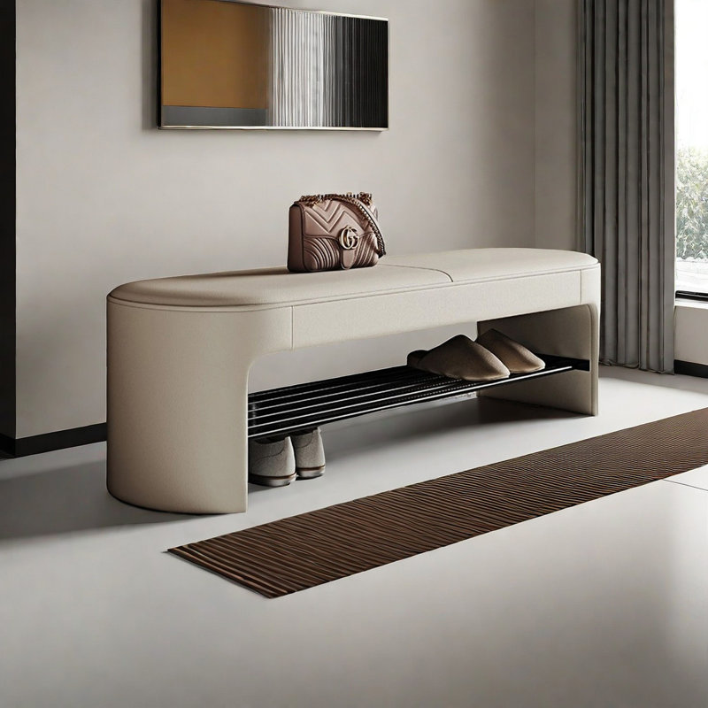 Banc de rangement Maikali, Crème