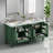 Modern 60" Double Vanity Sink Combo, Ceramic & Wood, Spacious Storage