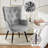 Tufted Wingback Chair and Ottoman-390166506