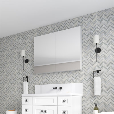 Pharmacie pour salle de bain avec miroir à bords biseautés 30 po x l 26 po