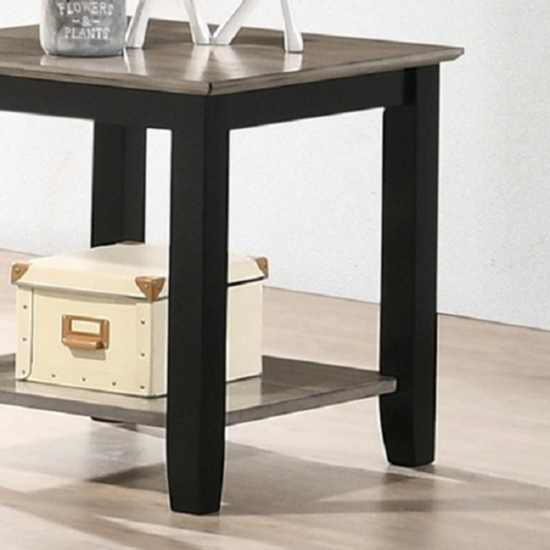 Table de bout simple en bois d'hévéa