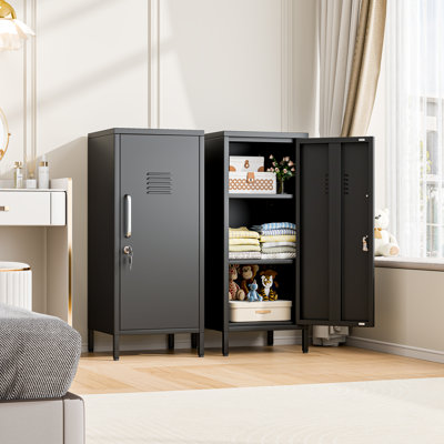 47.24"H Metal Locker Storage Cabinet ,Steel Office Locker with 3 Adjustable Shelves