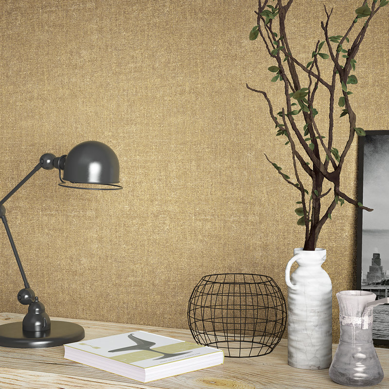 Loudoun Textured Weave Matte Non-pasted 10.05' x 53" Wallpaper Roll, Mustard