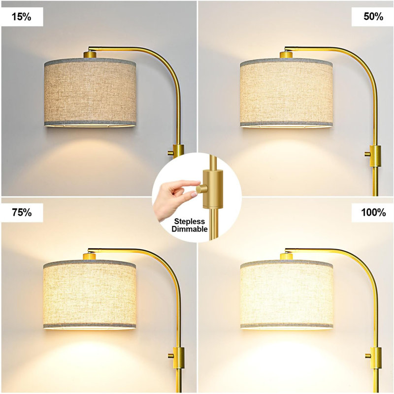 Modern Curved Dimmable High Standing Floor Lamp