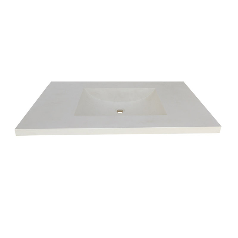 Palomar 36.5" Single Bathroom Vanity Top with Sink, Pearl, Single
