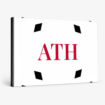 Athens Luxury Diamond Monogram — Black White Red