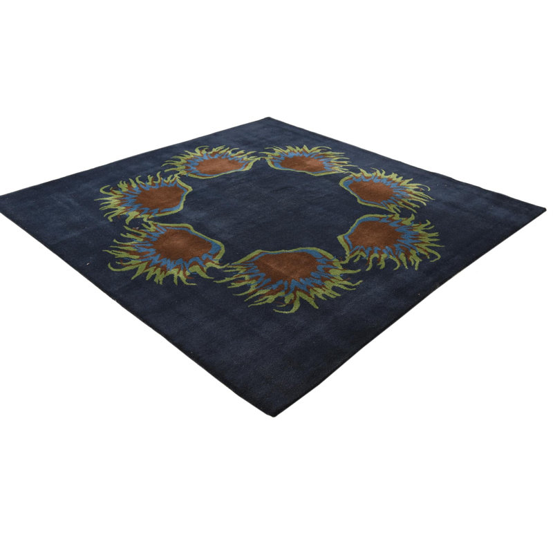 Tapis carré bleu marine Orlando