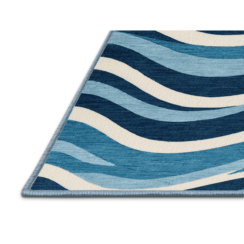  Tapis lavable bleu dégradé, Rectangle 4pi x 6 pi
