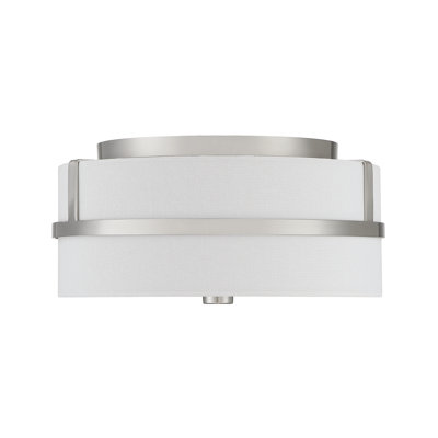 Plafonnier 2 lumières Meridian en nickel brossé