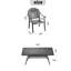 Ensemble de 7 pièces de mobilier de patio en aluminium coulé avec cadre noir et coussins rouges