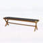 Banc d'extérieur en bois d'acacia durable avec armature en corde et cadre en X, parfait pour des sièges élégants et confortables