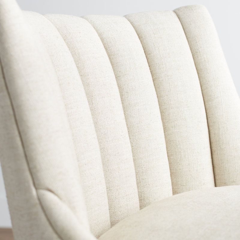 Tesoro Upholstered Counter Stool with Solid Wood Frame, Rayon-Cream