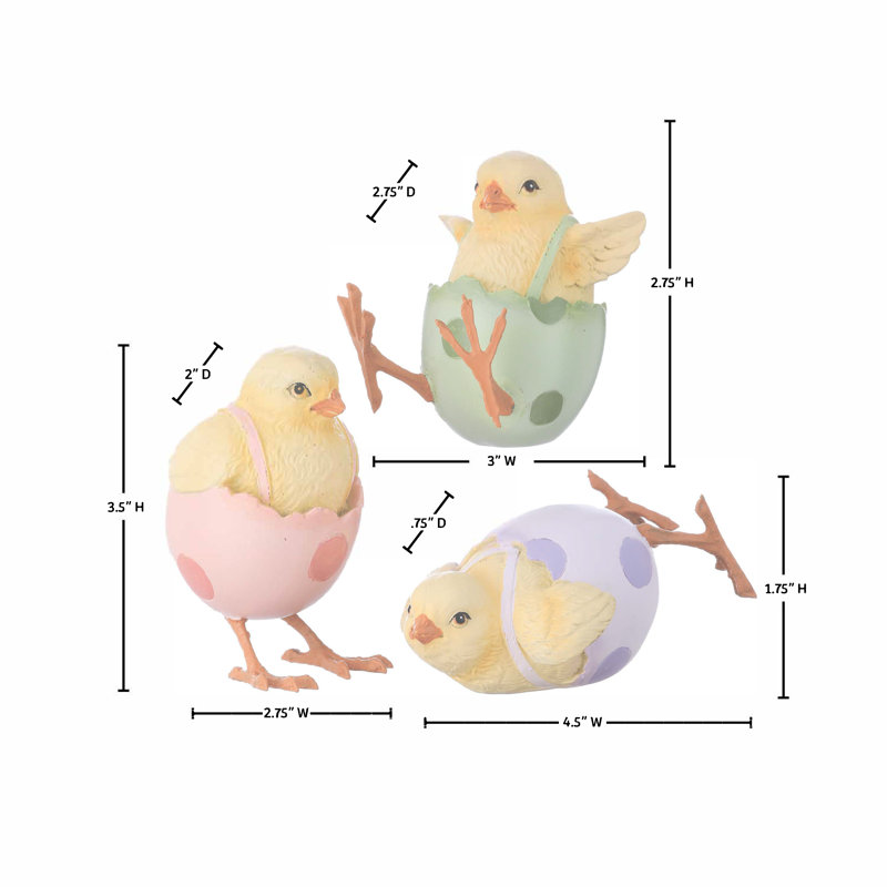 4-4.5 "Poussin ludique en résine avec œuf