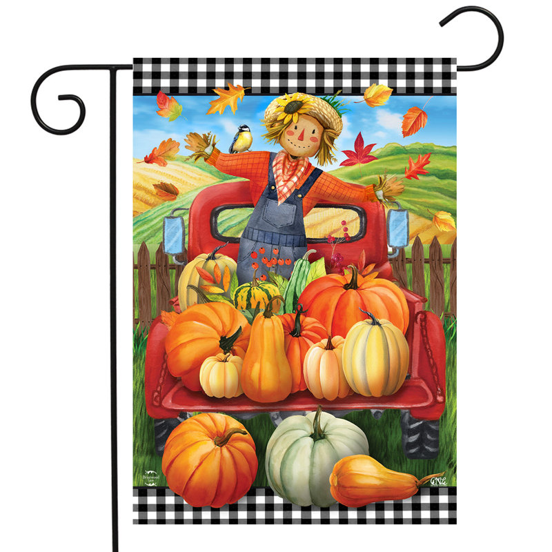 Drapeau de jardin citrouille épouvantail