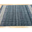 Tapis contemporain bleu en laine tissé à plat à la main Contemporary