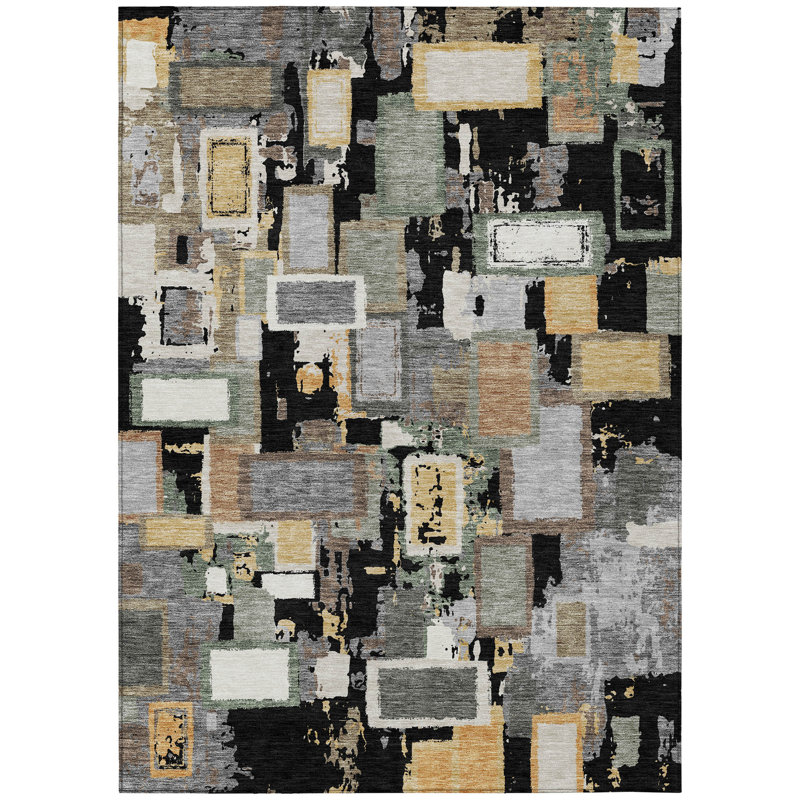 Machine Washable Indoor/Outdoor Boruta ACN2246 Geometric Rug, Rectangle 10' x 14'